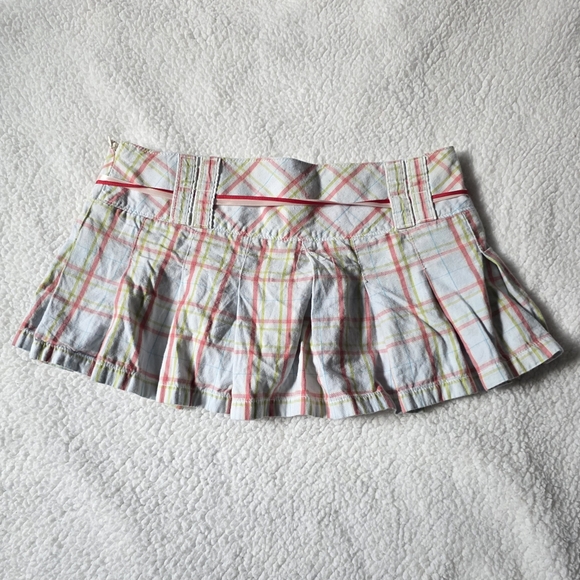 Abercrombie vintage pink and blue pleated miniskirt - Picture 5 of 6